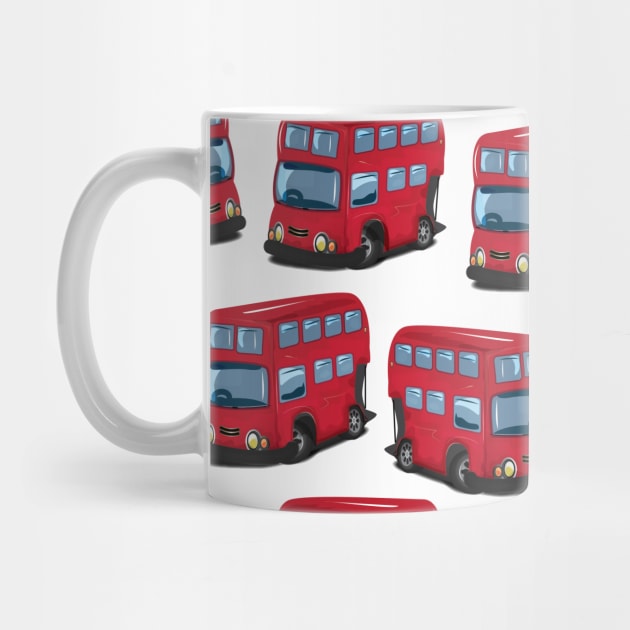 Red London Bus Pattern by nickemporium1